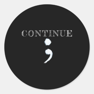 Semicolon Mental Health Awareness Suicide Preventi Ronde Sticker
