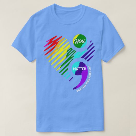 Semicolon Mental Health Awareness T-shirt (Design voorkant)