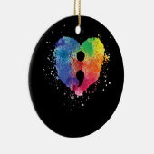 Semicolon Project Mental Health Awareness Keramisch Ornament (Rechts)