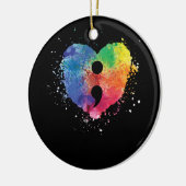 Semicolon Project Mental Health Awareness Keramisch Ornament (Links)