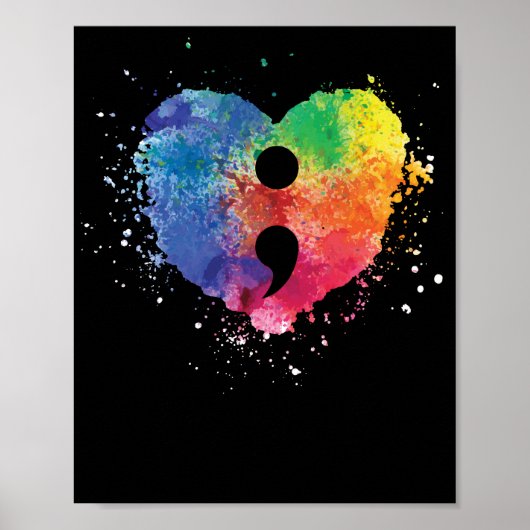 Semicolon Project Mental Health Awareness Poster (Voorkant)