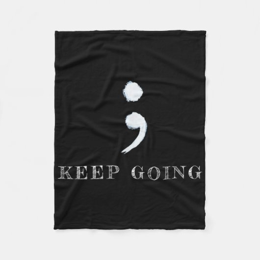 Semicolon Project Mentale Gezondheidsbewustzijn Fleece Deken (Voorkant)
