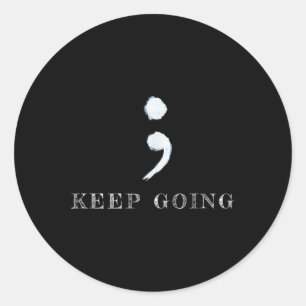 Semicolon Project Mentale Gezondheidsbewustzijn Ronde Sticker