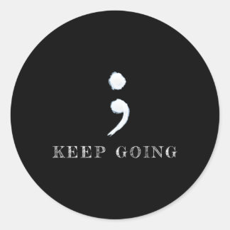Semicolon Project Tal Health Awareness Ronde Sticker