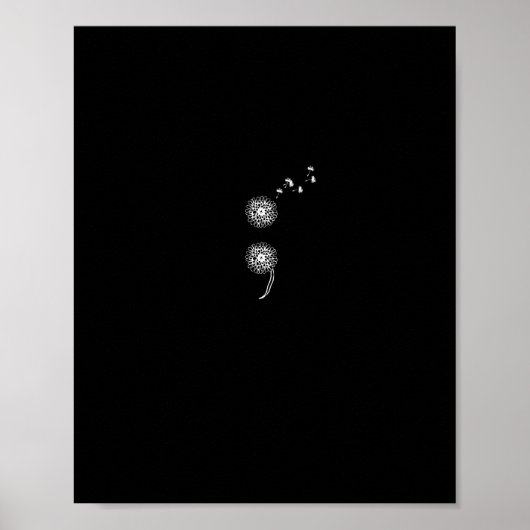 Semicolon Project Zelfmoord Preventie blowball vra Poster (Voorkant)