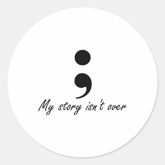 Semicolon Ronde Sticker (Voorkant)