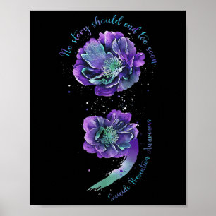 Semicolon Shirt Zelfmoordpreventie Awareness Menta Poster