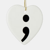 Semicolon Suicide Awareness Keramisch Ornament (Rechts)