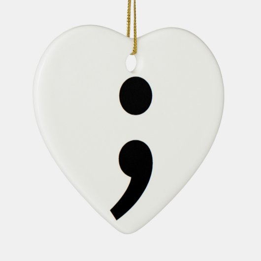 Semicolon Suicide Awareness Keramisch Ornament (Rechts)