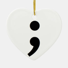 Semicolon Suicide Awareness Keramisch Ornament