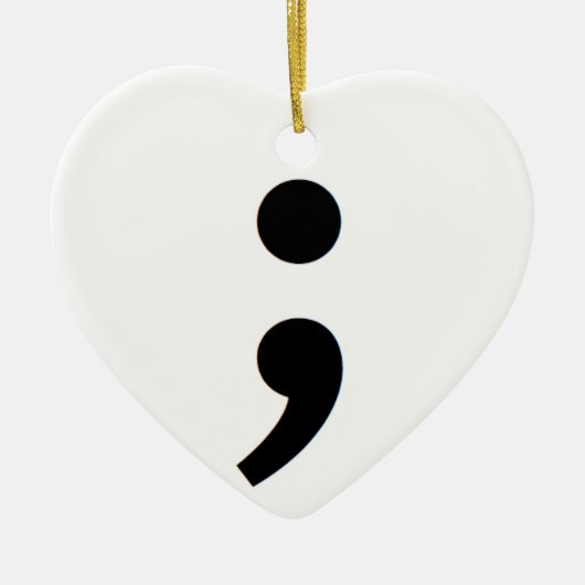 Semicolon Suicide Awareness Keramisch Ornament (Voorkant)