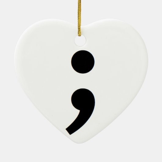Semicolon Suicide Awareness Keramisch Ornament (Achterkant)