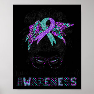 Semicolon Suicide Awareness Messy Hair Bun for Wom Poster