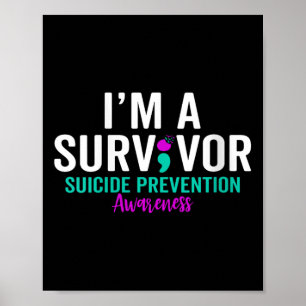 Semicolon Suicide Awareness Psychische gezondheid Poster
