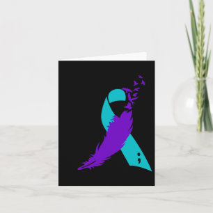 Semicolon Suicide Awareness Ribbon Kaart