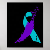 Semicolon Suicide Awareness Ribbon Poster (Voorkant)