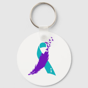 Semicolon Suicide Awareness Ribbon Sleutelhanger