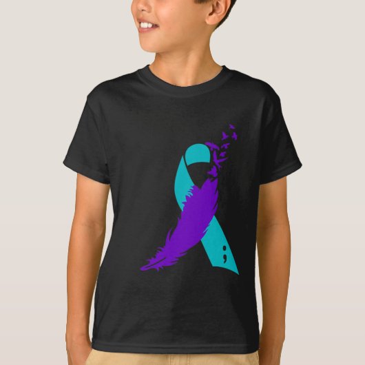 Semicolon Suicide Awareness Ribbon T-shirt (Voorkant)