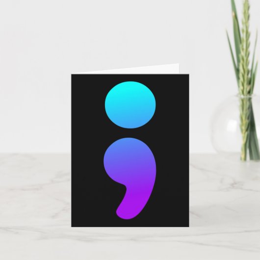 Semicolon Suicide Awareness Semi Colon Suicide Pre Kaart (Voorkant)