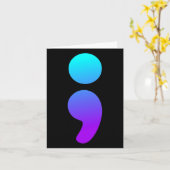 Semicolon Suicide Awareness Semi Colon Suicide Pre Kaart (Gele Bloem)