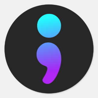 Semicolon Suicide Awareness Semi Colon Suicide Pre Ronde Sticker