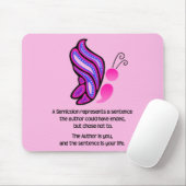 Semicolon Suicide/Depression Awareness Butterfly Muismat (Met muis)