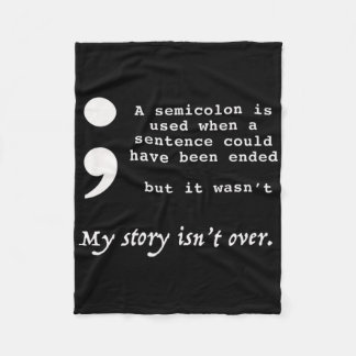 Semicolon Suicide Prevention Awareness Fleece Deken