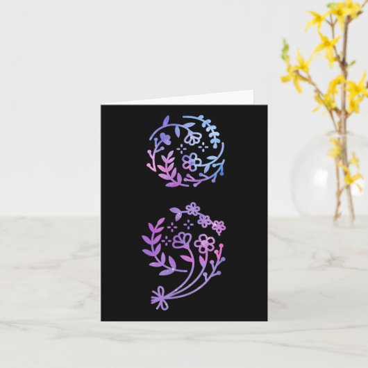 Semicolon Suicide Prevention Awareness Flower Blau Kaart (Gele Bloem)