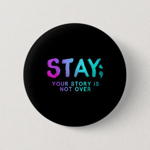 Semicolon Suicide Prevention Awareness Month Ronde Button 5,7 Cm