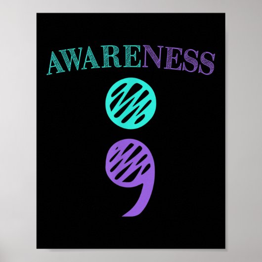 Semicolon Suicide Prevention Awareness Poster (Voorkant)