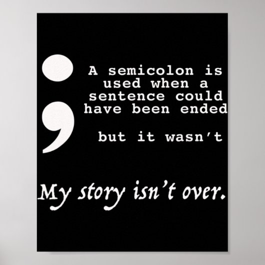 Semicolon Suicide Prevention Awareness Poster (Voorkant)