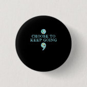 Semicolon Suicide Prevention Awareness Ronde Button 3,2 Cm (Voorkant)