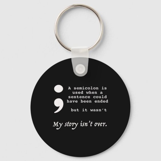 Semicolon Suicide Prevention Awareness Sleutelhanger (Voorkant)