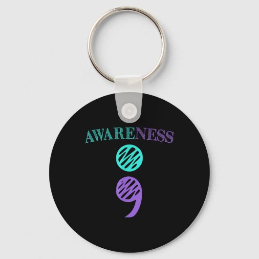 Semicolon Suicide Prevention Awareness Sleutelhanger (Voorkant)