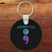 Semicolon Suicide Prevention Awareness Sleutelhanger (Voorkant)