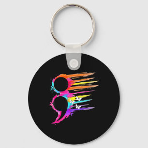 Semicolon Symbool Geestelijke Gezondheid Zelfmoord Sleutelhanger