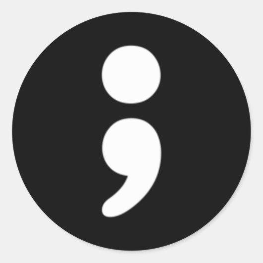 Semicolon Tal Health Matters Awareness Maand Ronde Sticker (Voorkant)