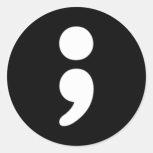 Semicolon Tal Health Matters Awareness Maand Ronde Sticker