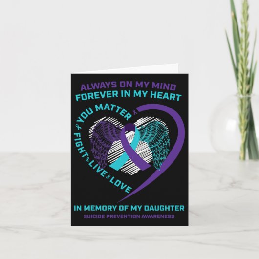 Semicolon ter nagedachtenis van dochter zelfmoord  kaart (Voorkant)