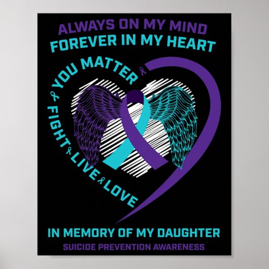 Semicolon ter nagedachtenis van dochter zelfmoord  poster (Voorkant)