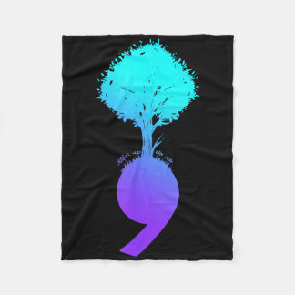 Semicolon Tree Suicide Prevention Awareness Fleece Deken