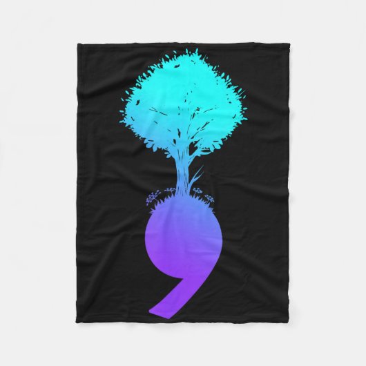 Semicolon Tree Suicide Prevention Awareness Fleece Deken (Voorkant)