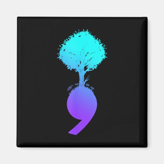 Semicolon Tree Suicide Prevention Awareness Magneet (Voorkant)