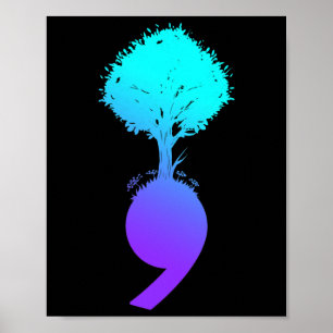 Semicolon Tree Suicide Prevention Awareness Poster