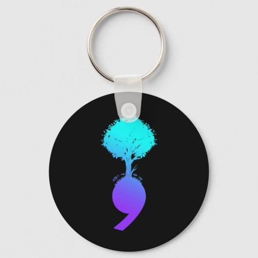 Semicolon Tree Suicide Prevention Awareness Sleutelhanger (Achterkant)