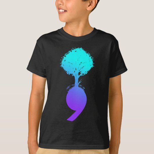 Semicolon Tree Suicide Prevention Awareness T-shirt (Voorkant)