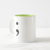 Semicolon Tweekleurige Koffiemok (Voorkant links)