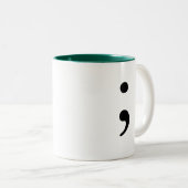 Semicolon Tweekleurige Koffiemok (Voorkant rechts)