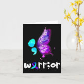 Semicolon Vlinder Waterverf Zelfmoordpreventie Kaart (Gele Bloem)