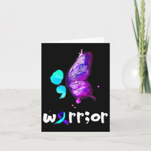 Semicolon Vlinder Waterverf Zelfmoordpreventie Kaart